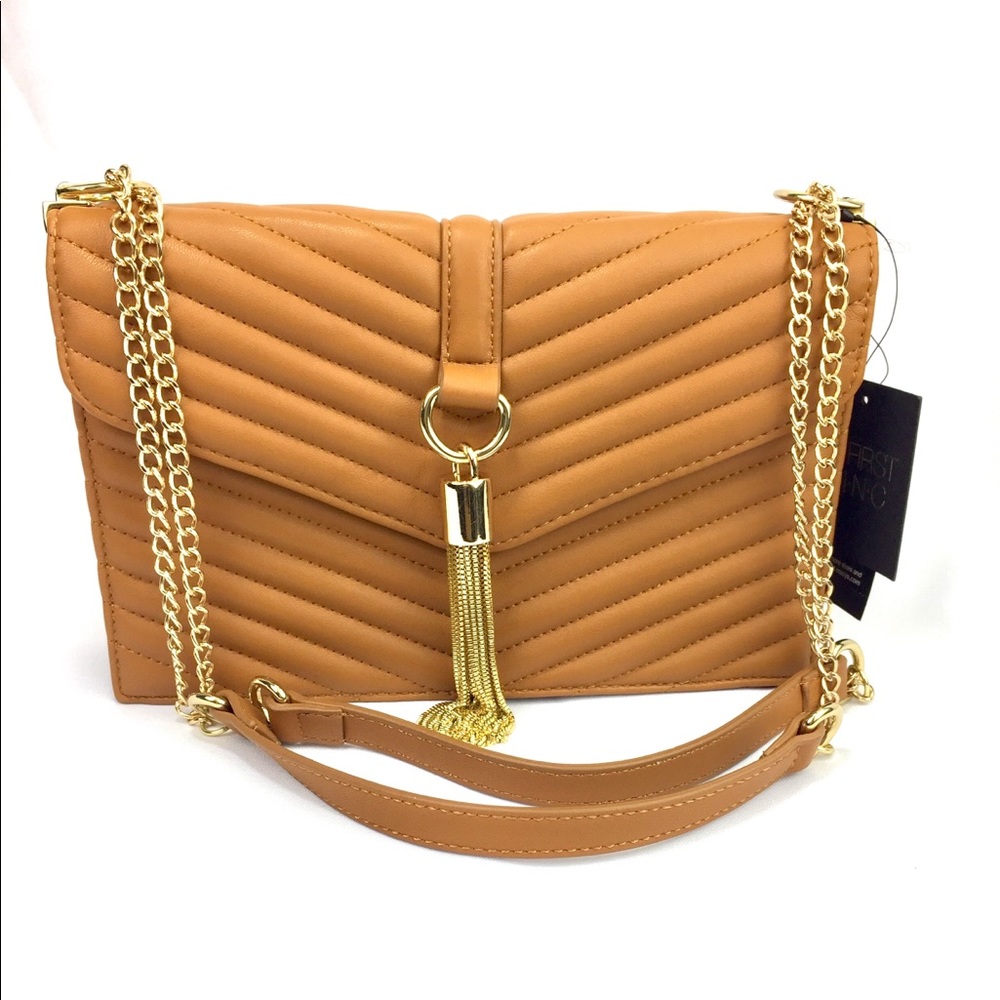 INC Yvvon Faux  Crossbody Saddle Purse